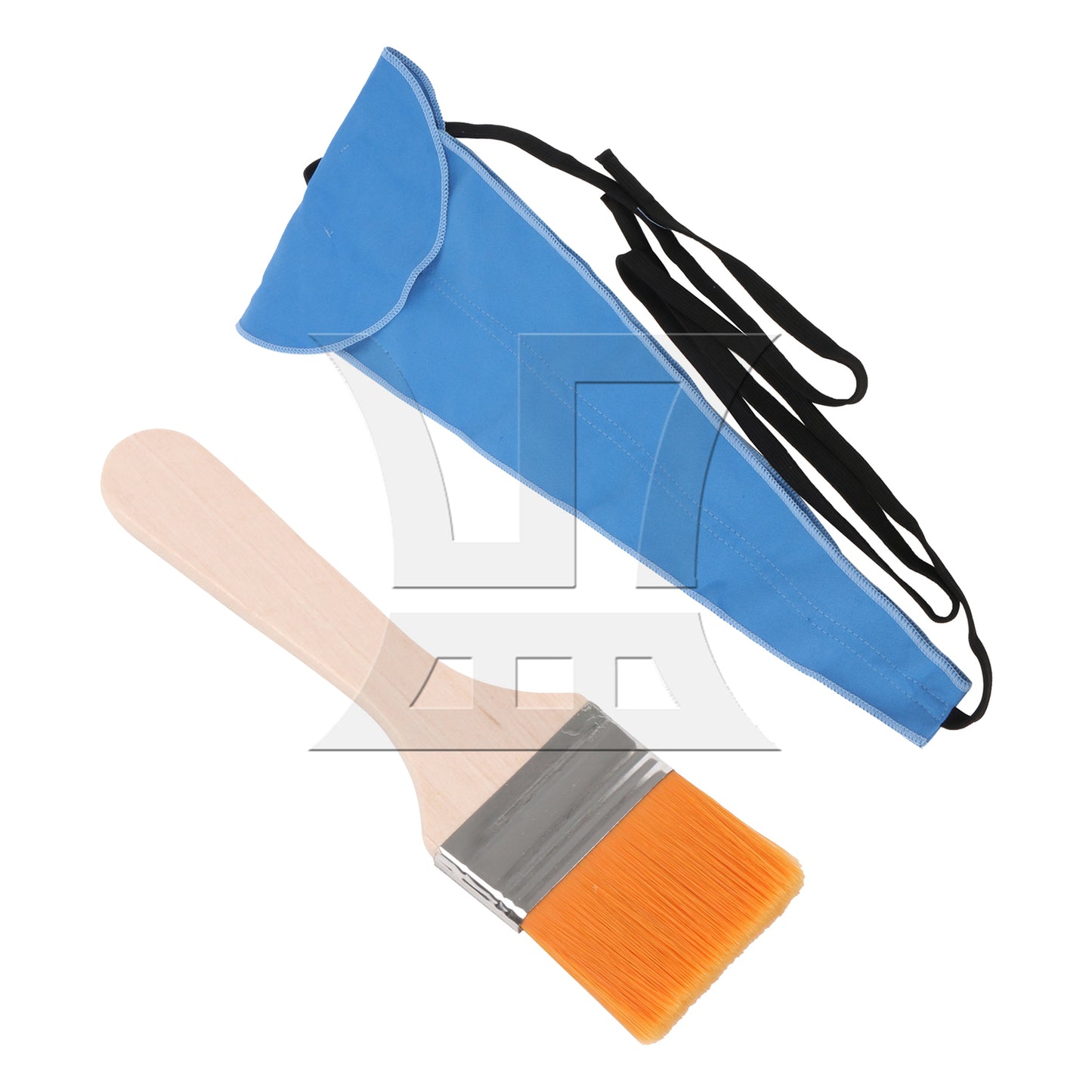 BQLZR 2 Pieces Thin Wood Painting Brush Tool 1.85" Width w/ White Nylon Mittens Set