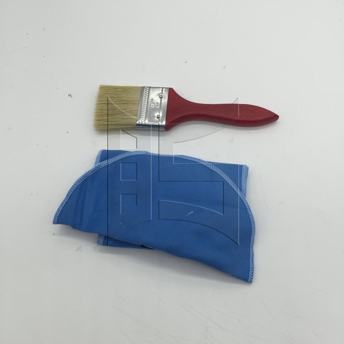 BQLZR 2 Pieces Mahogany Wood Handle Painting Brush 2" Width w/ Cleaning Cloth Set