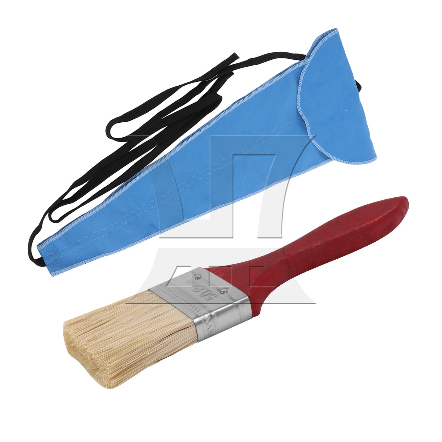 BQLZR 2 Pieces Mahogany Wood Handle Painting Brush 2" Width w/ Cleaning Cloth Set