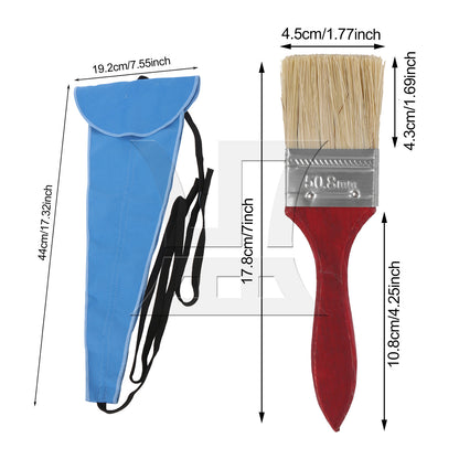 BQLZR 2 Pieces Mahogany Wood Handle Painting Brush 2" Width w/ Cleaning Cloth Set