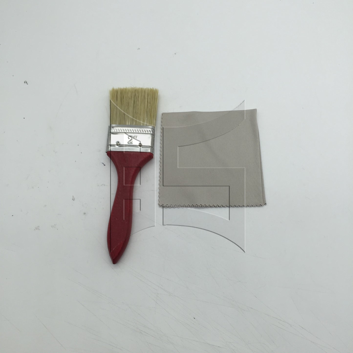 BQLZR 2 Pieces Mahogany Painting Brush for Cabinet 2" w/ Microfiber Cloth 8" x 8"