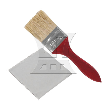 BQLZR 2 Pieces Mahogany Painting Brush for Cabinet 2" w/ Microfiber Cloth 8" x 8"