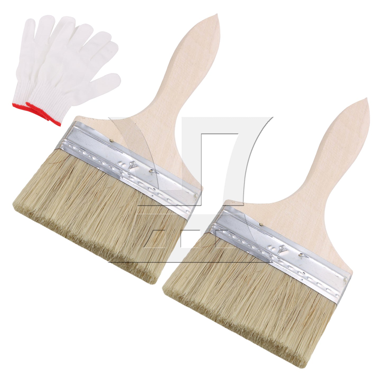 BQLZR Flat Paint Brushes with Handle 4 Inch Stain Brushes for Painting Wall