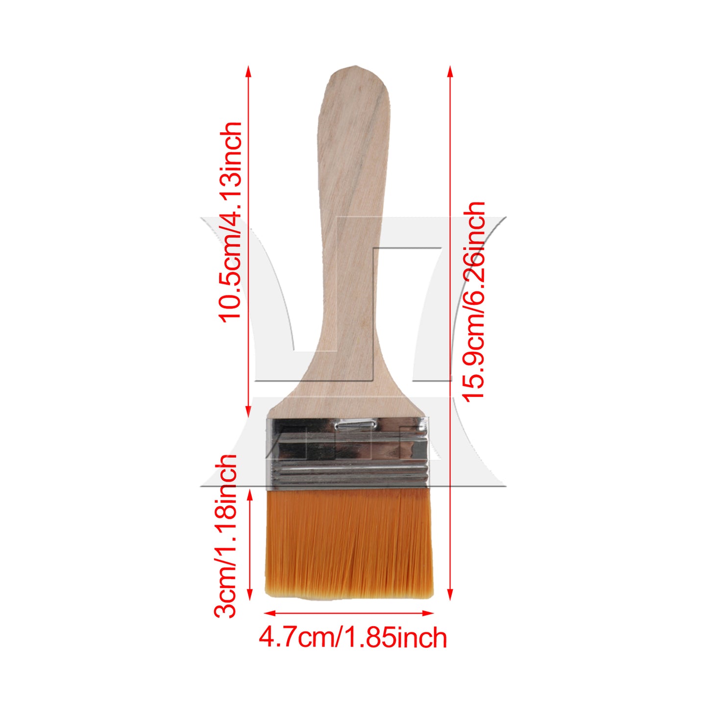 BQLZR 2 Pieces Thin Wood Painting Brush Tool 1.85" Width w/ White Nylon Mittens Set