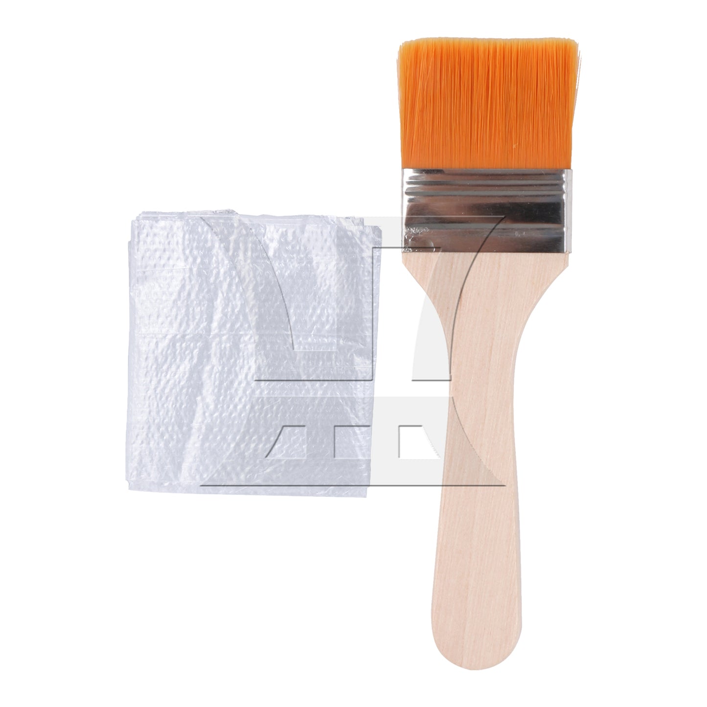 BQLZR 2 Pieces Thin Wood Painting Brush Tool 1.85" Width w/ White Nylon Mittens Set