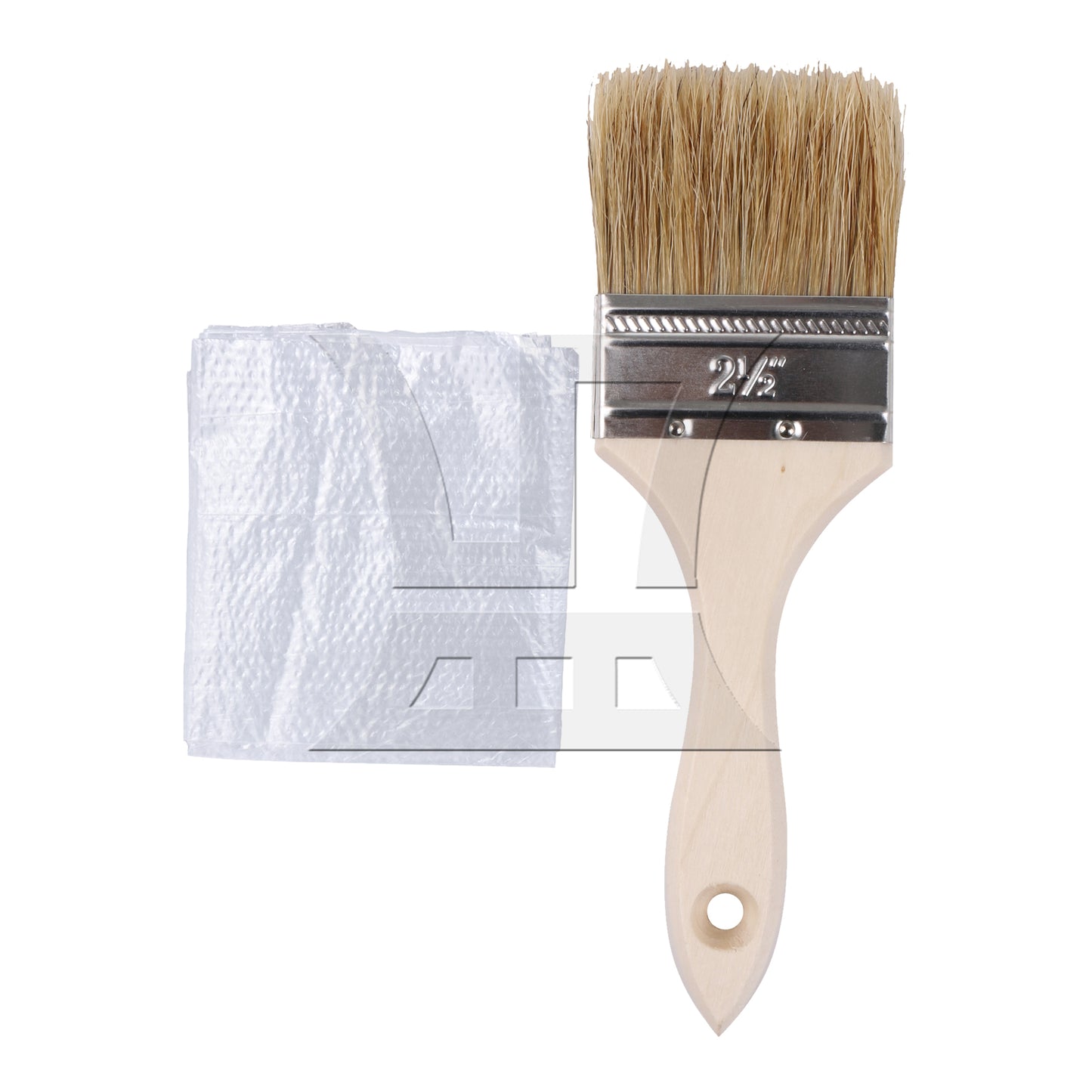 BQLZR 2 Pieces Flat Paint Brush w/ Lengthen Wood Handle 2.5 Inch & 35 Inch Apron Set
