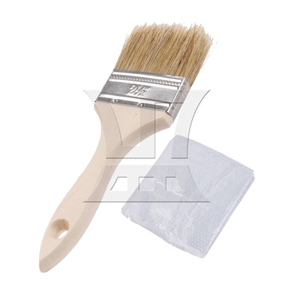 BQLZR 2 Pieces Flat Paint Brush w/ Lengthen Wood Handle 2.5 Inch & 35 Inch Apron Set