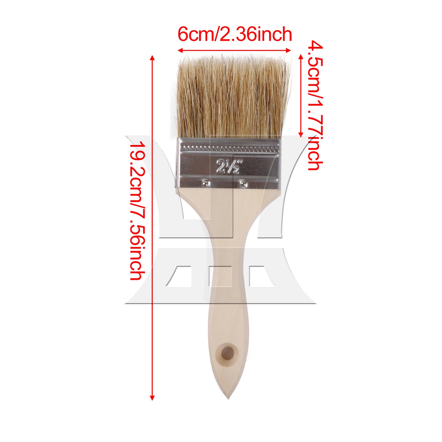 BQLZR 2 Pieces Flat Paint Brush w/ Lengthen Wood Handle 2.5 Inch & 35 Inch Apron Set