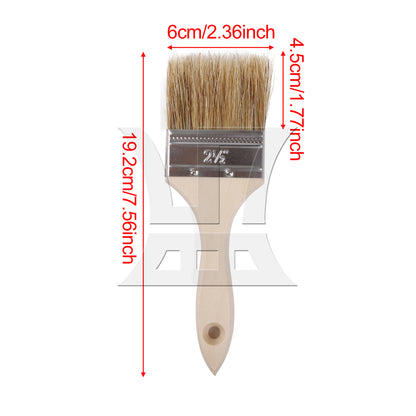 BQLZR 2 Pieces Flat Paint Brush w/ Lengthen Wood Handle 2.5 Inch & 35 Inch Apron Set