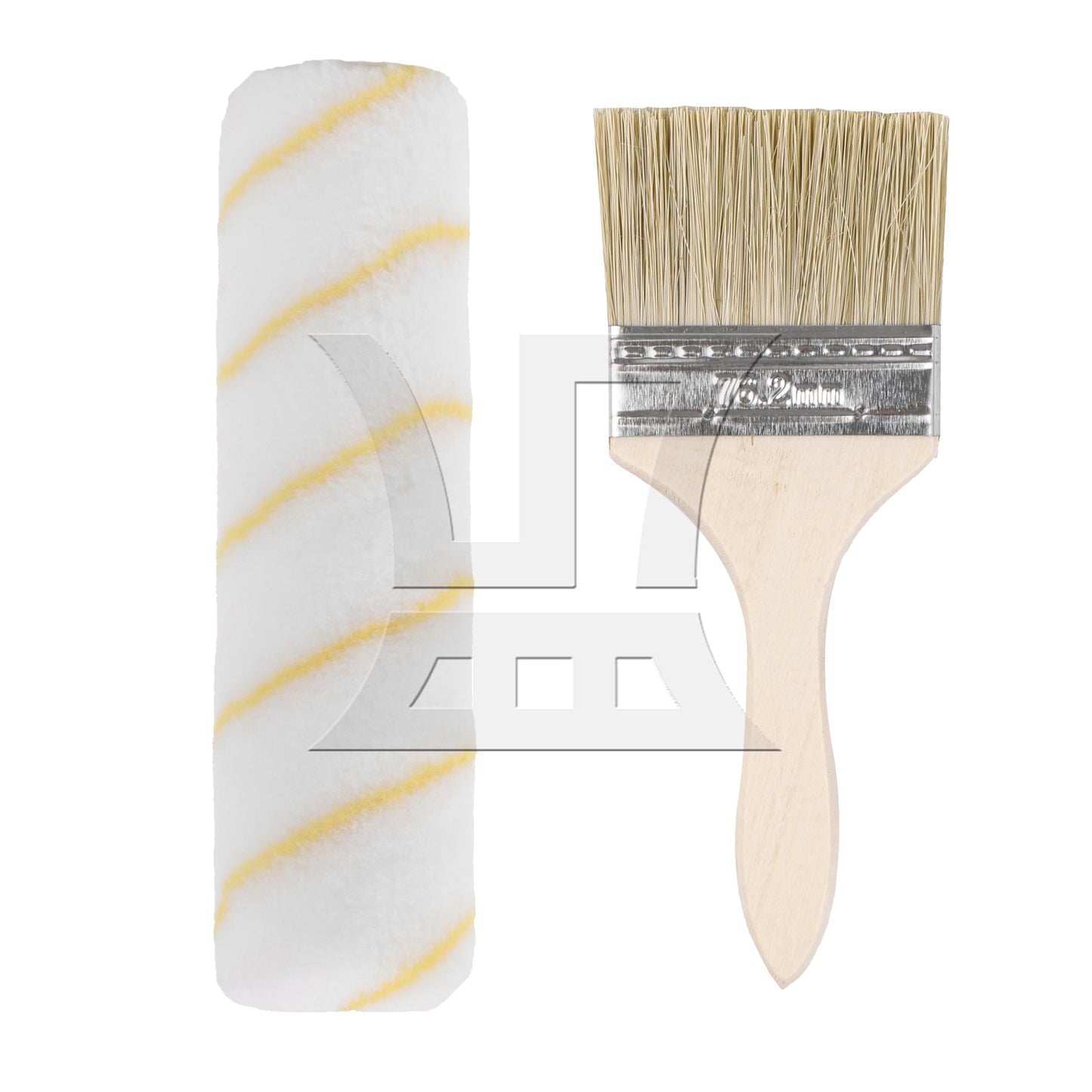 BQLZR  Thin Wooden Painting Brush 3 Inch with 2 Pint Size Unlined Can Set
