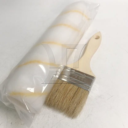 BQLZR 2 Pieces Paint Brush with Lengthen Wooden Handle 2.5" & 9" Roller Cover Set