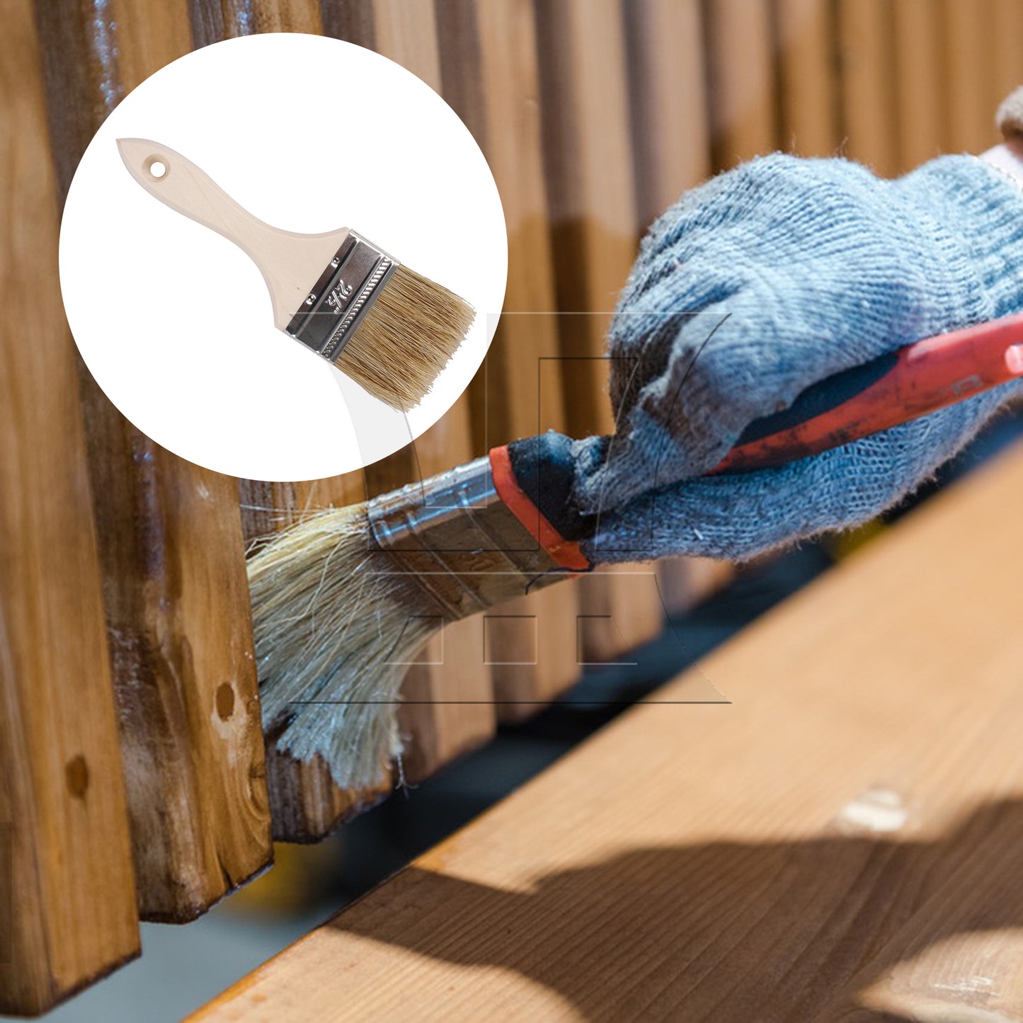 BQLZR 2 Pieces Paint Brush with Lengthen Wooden Handle 2.5" & 9" Roller Cover Set