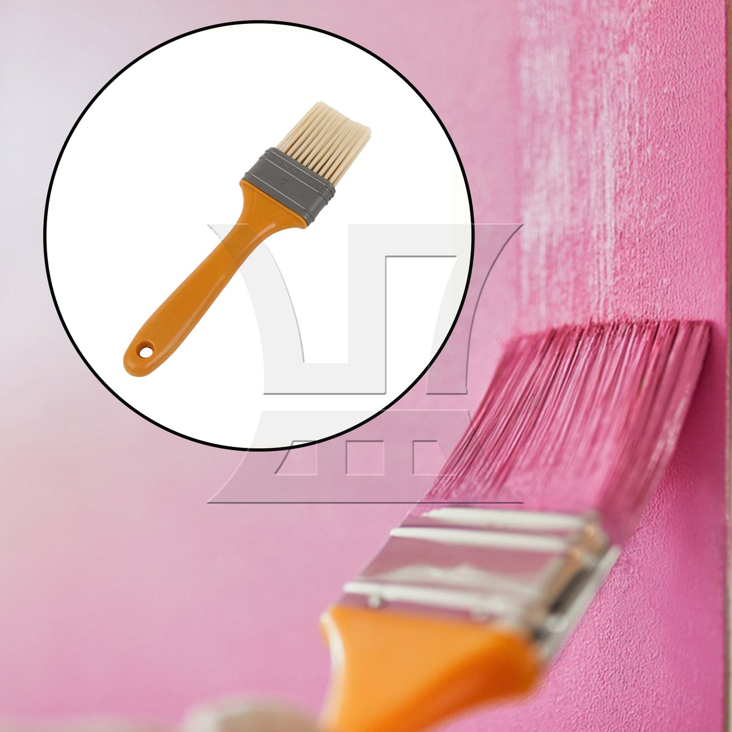 BQLZR Flat Paint Brush with Yellow Plastic Handle 2" & 9 Inch Roller Cover