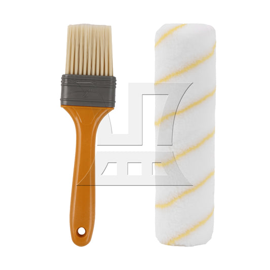 BQLZR Flat Paint Brush with Yellow Plastic Handle 2" & 9 Inch Roller Cover