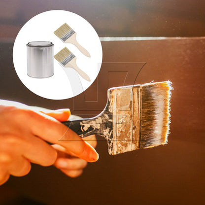BQLZR  Thin Wooden Painting Brush 3 Inch with 2 Pint Size Unlined Can Set