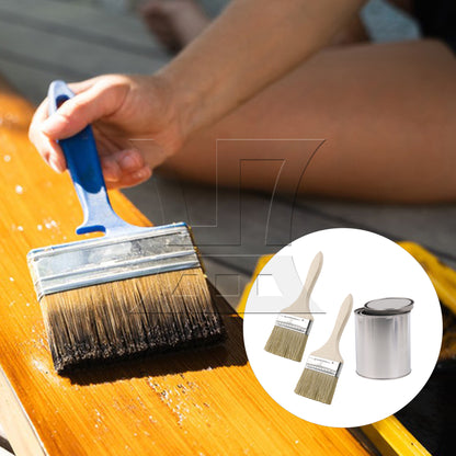 BQLZR  Thin Wooden Painting Brush 3 Inch with 2 Pint Size Unlined Can Set