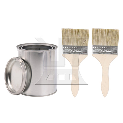 BQLZR  Thin Wooden Painting Brush 3 Inch with 2 Pint Size Unlined Can Set