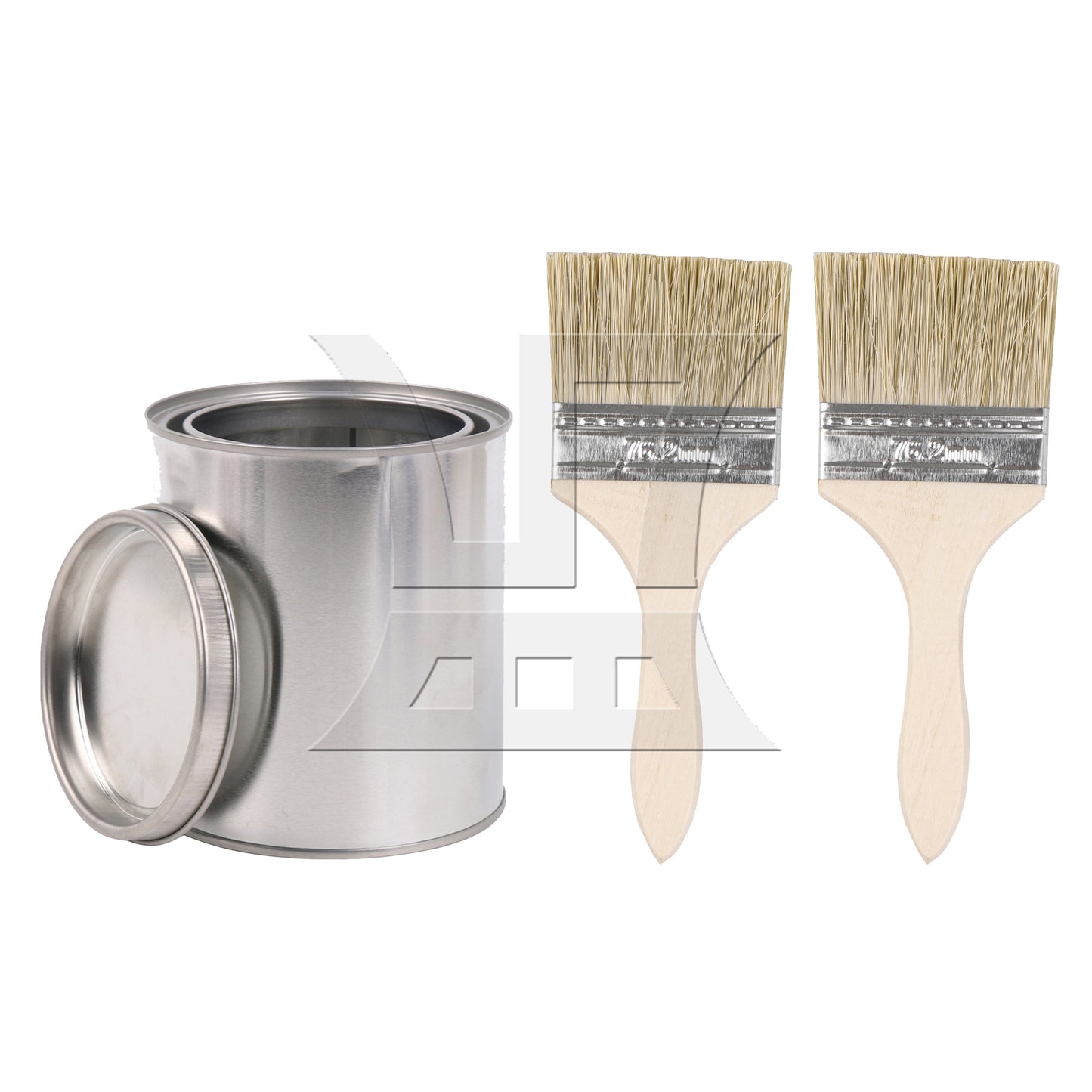 BQLZR  Thin Wooden Painting Brush 3 Inch with 2 Pint Size Unlined Can Set