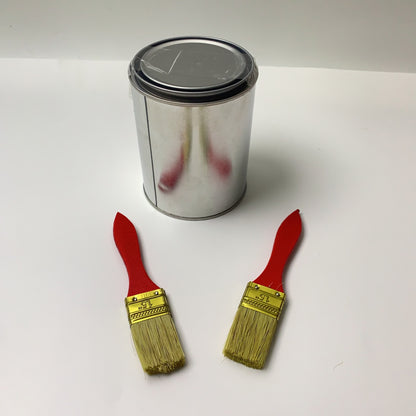 BQLZR 2 Pieces Flat Paint Brush w/ Mahogany Handle  & 2 Pint Unlined Can