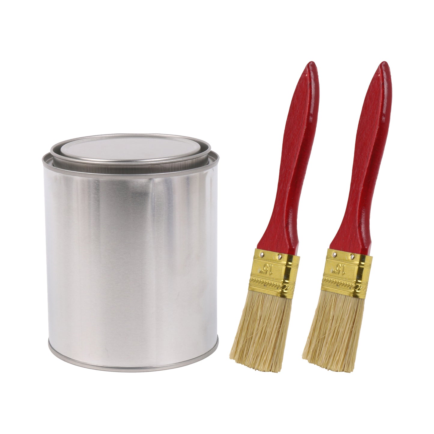 BQLZR 2 Pieces Flat Paint Brush w/ Mahogany Handle  & 2 Pint Unlined Can