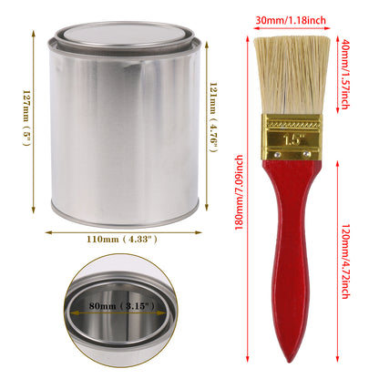 BQLZR 2 Pieces Flat Paint Brush w/ Mahogany Handle  & 2 Pint Unlined Can