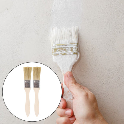 BQLZR 3 Pieces Flat Paint Brush w/ Yellow Plastic Handle 2" and 2 Pint Unlined Can