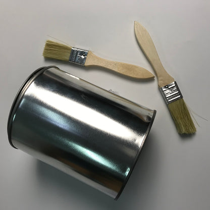 BQLZR 3 Pieces Flat Paint Brush w/ Yellow Plastic Handle 2" and 2 Pint Unlined Can