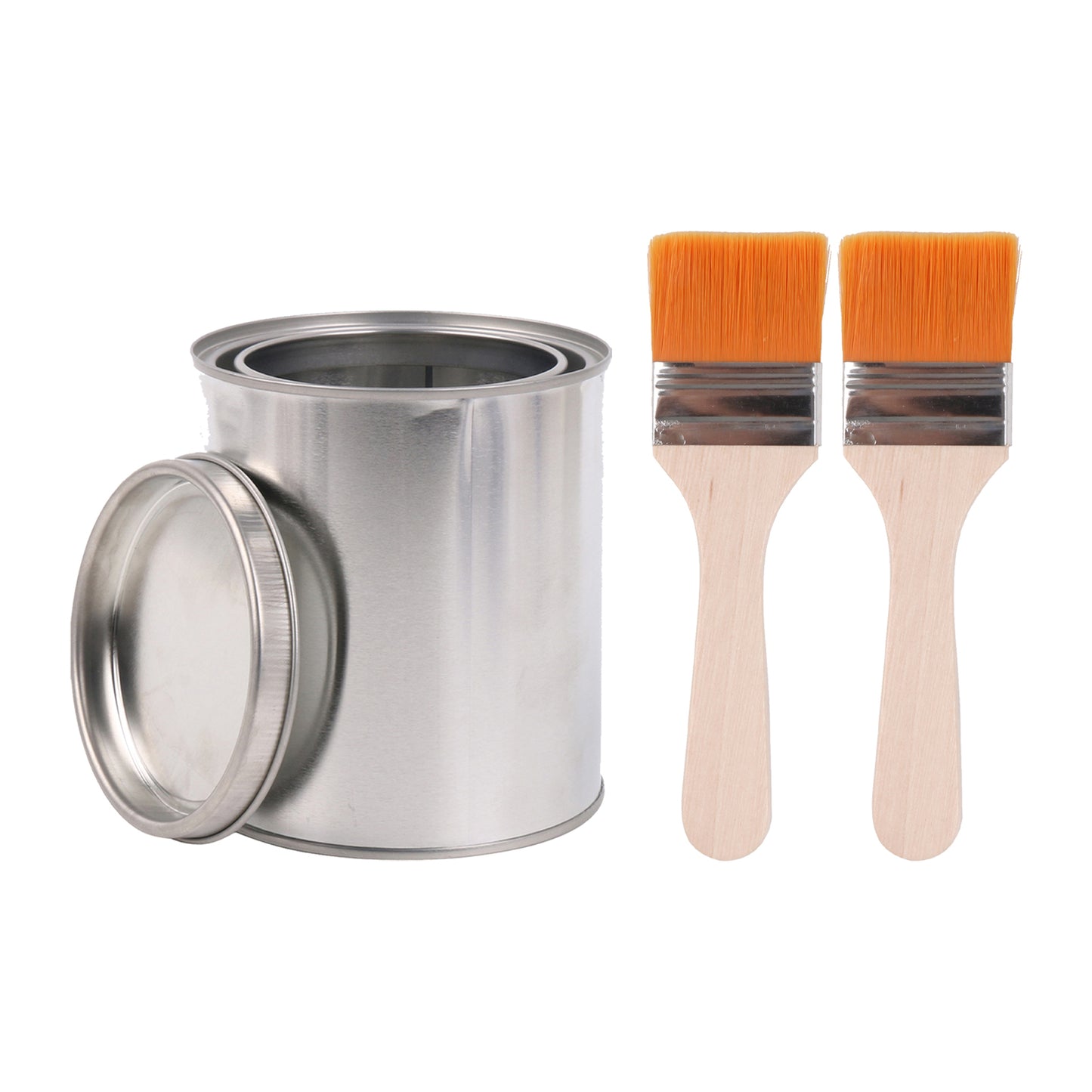 BQLZR 3 Pieces Nylon Bristles Painting Brush for Home 1.85" w/ 2 Pint Unlined Can