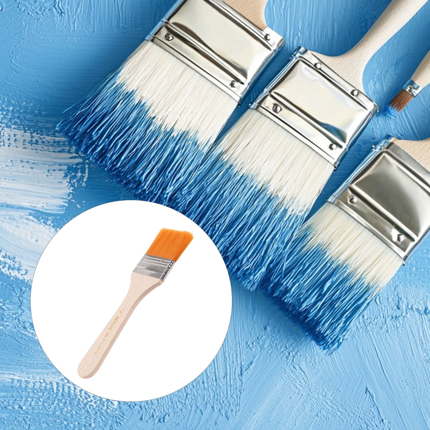 BQLZR 3 Pieces Nylon Bristles Painting Brush for Home 1.85" w/ 2 Pint Unlined Can