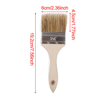 BQLZR 3 Pieces Paint Brush with Lengthen Wooden Handle and 2 Pint Unlined Can