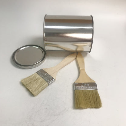 BQLZR 2 Pieces Flat Paint Brush w/ Thin Wood Handle 2.5" Width & 2 Pint Unlined Can