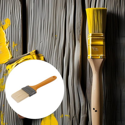 BQLZR 2 Pieces Flat Paint Brush w/ Yellow/Green Plastic Handle 2" and 2 Pint Unlined Can