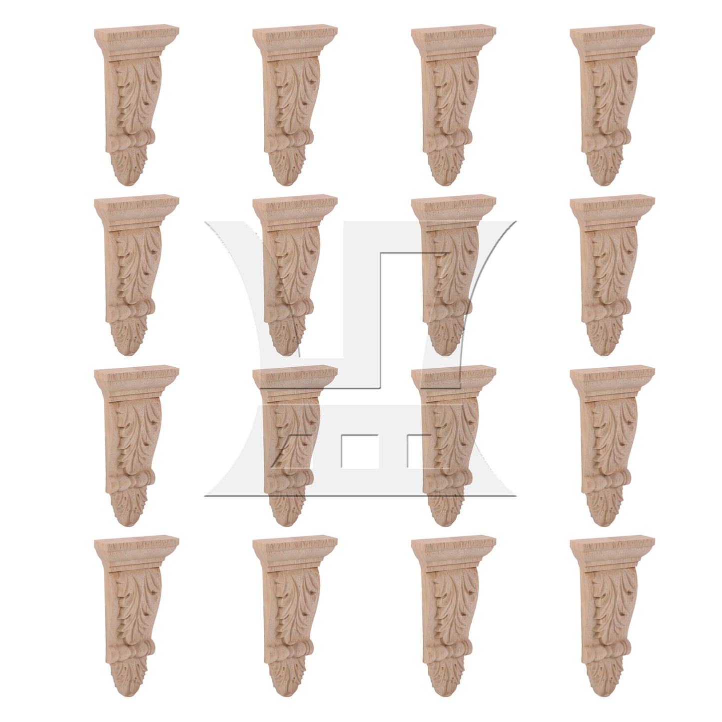 BQLZR Wood Carved Corner Onlay Furniture Door Decal 16x8x2.8cm BQLZR