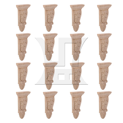 BQLZR Wood Carved Corner Onlay Furniture Door Decal 16x8x2.8cm BQLZR