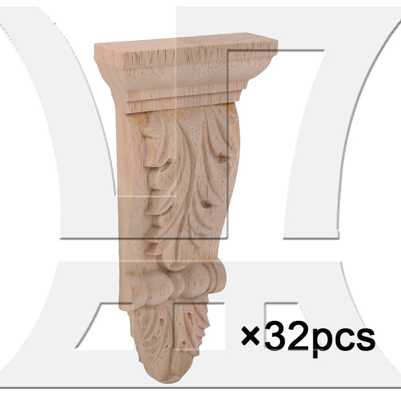 BQLZR Wood Carved Corner Onlay Furniture Door Decal 16x8x2.8cm BQLZR