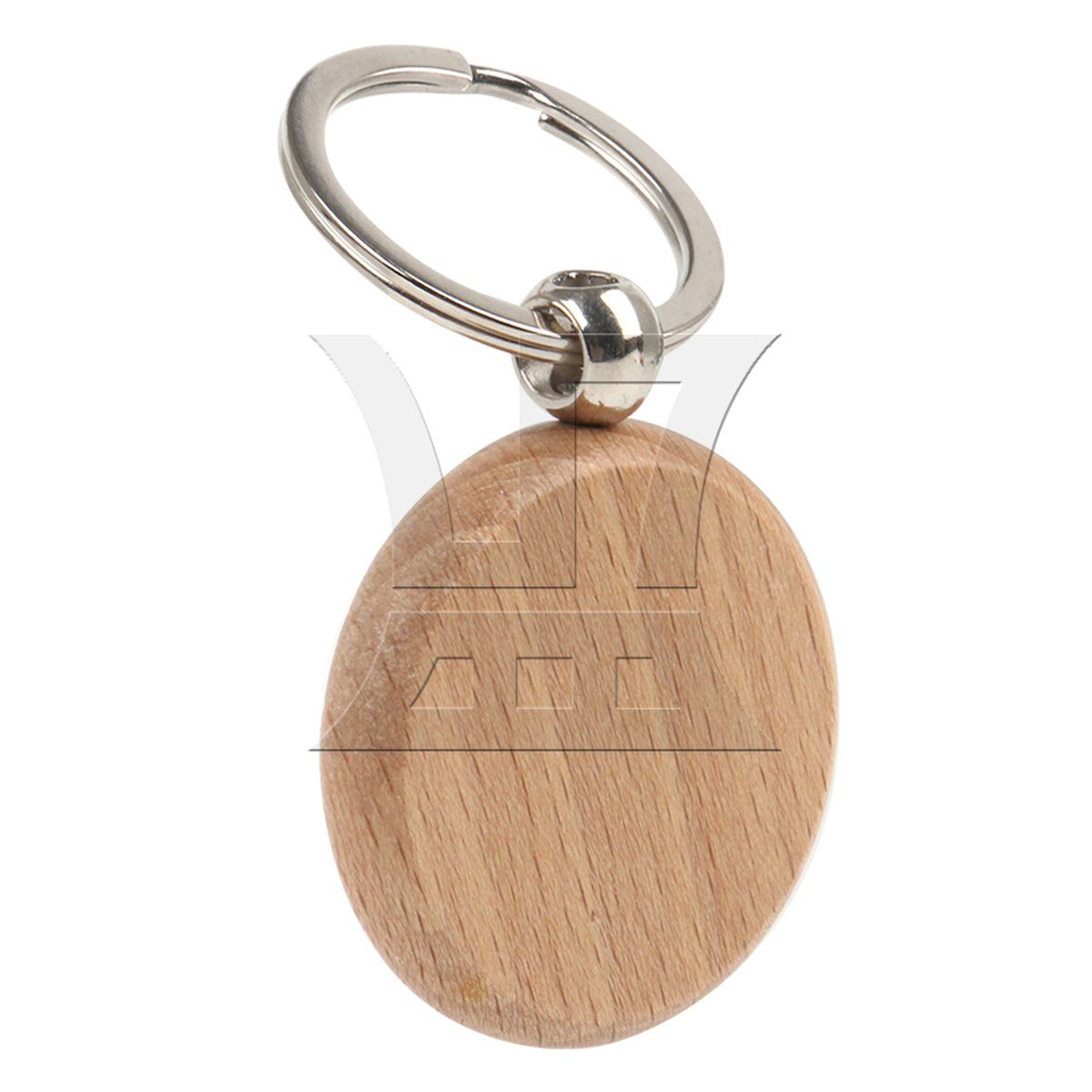 BQLZR 120 Pieces Wooden Key Ring Round Blank Tag for Craft Supply 1.57 x 0.31inch