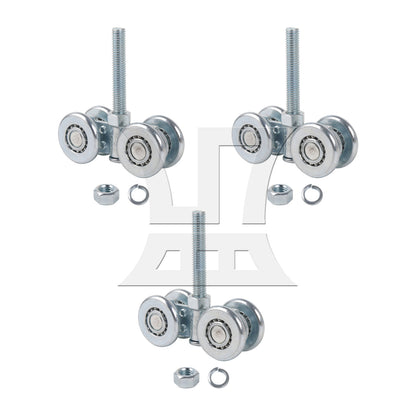 BQLZR Barn Door Rail Trolley Steel Double Wheel Rail Hanging Rollers H3-3