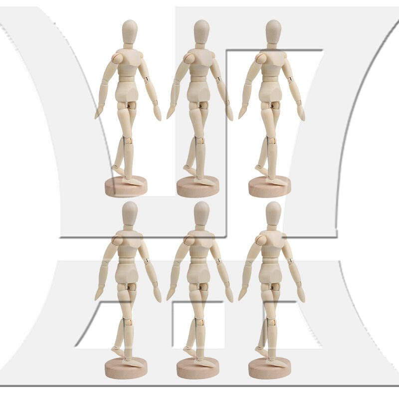 BQLZR Wooden Manikin Mannequin Doll Ornament Stand for Art Sketching 8 Inch Natural Color