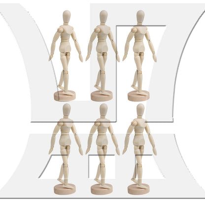 BQLZR Wooden Manikin Mannequin Doll Ornament Stand for Art Sketching 8 Inch Natural Color