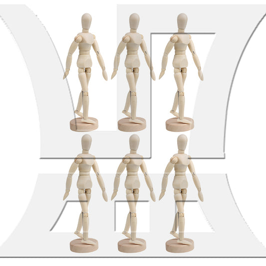 BQLZR Wooden Manikin Mannequin Doll Ornament Stand for Art Sketching 8 Inch Natural Color