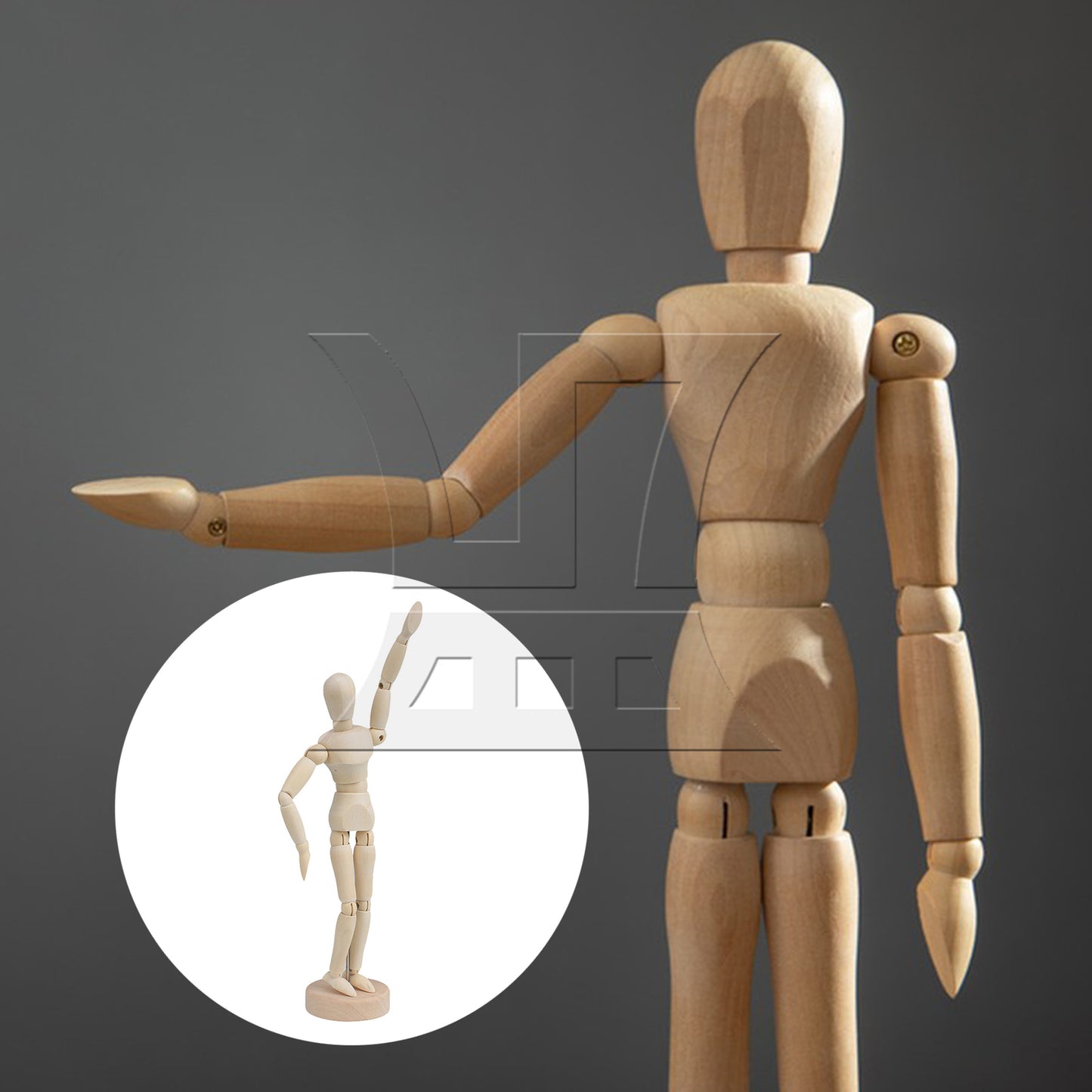 BQLZR Wooden Manikin Mannequin Doll Ornament Stand for Art Sketching 8 Inch Natural Color