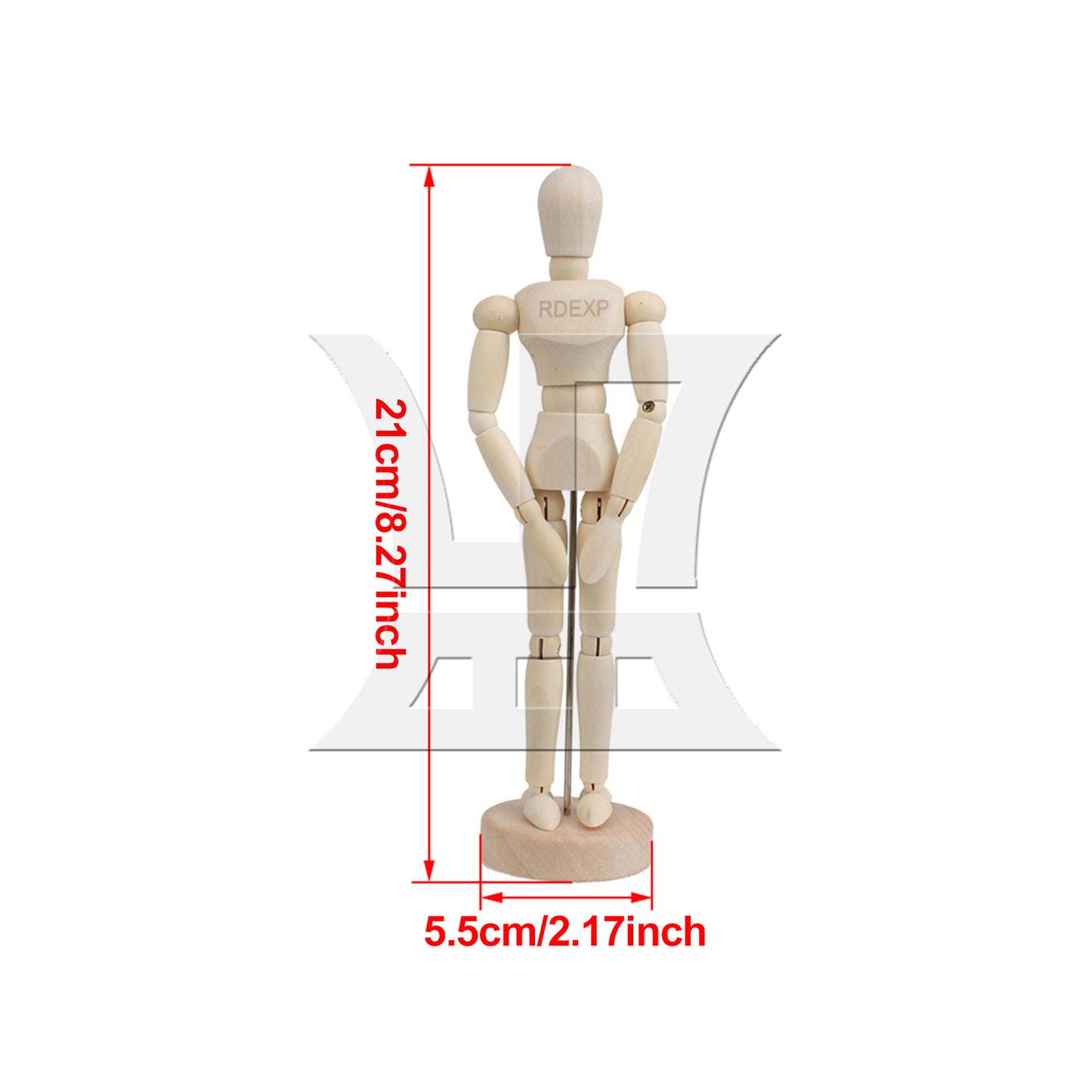 BQLZR Wooden Manikin Mannequin Doll Ornament Stand for Art Sketching 8 Inch Natural Color