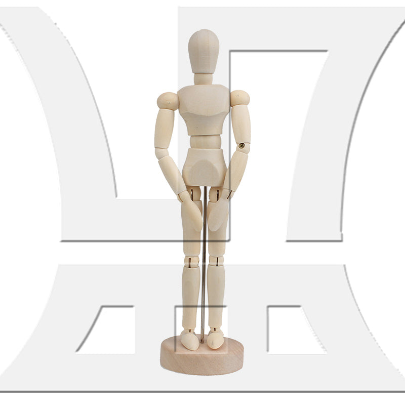 BQLZR Wooden Manikin Mannequin Doll Ornament Stand for Art Sketching 8 Inch Natural Color