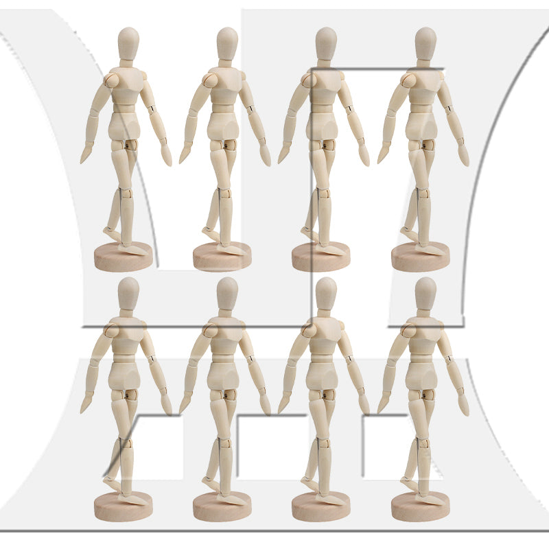 BQLZR Wooden Manikin Mannequin Doll Ornament Stand for Art Sketching 8 Inch Natural Color
