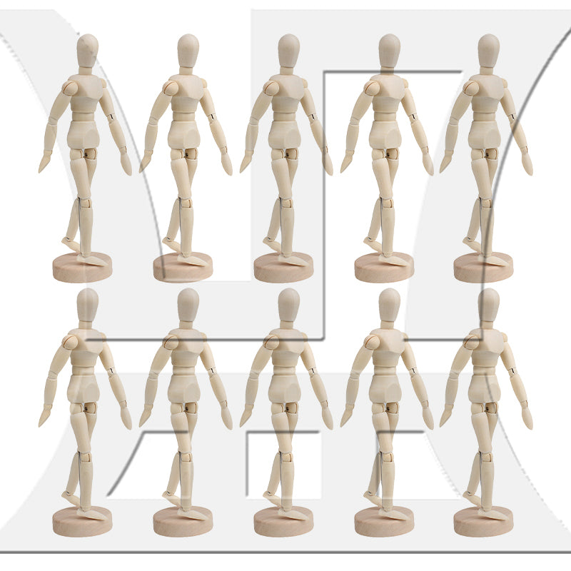 BQLZR Wooden Manikin Mannequin Doll Ornament Stand for Art Sketching 8 Inch Natural Color
