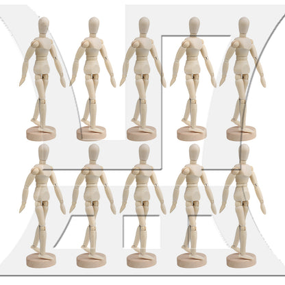 BQLZR Wooden Manikin Mannequin Doll Ornament Stand for Art Sketching 8 Inch Natural Color