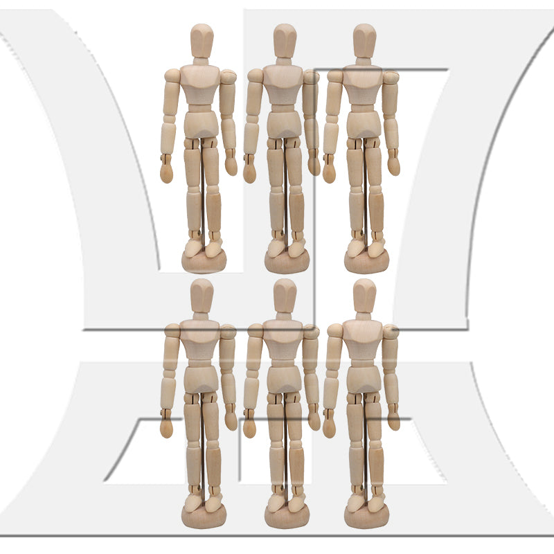 BQLZR  5.5" Posable Wooden Mannequin Figure Human Model for Drawing w/ Base
