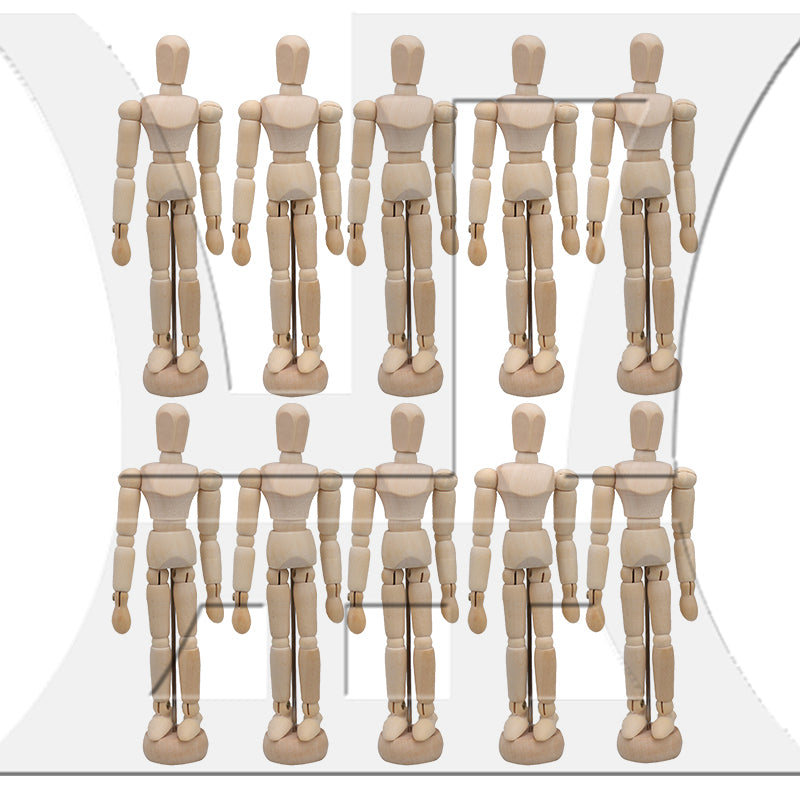 BQLZR  5.5" Posable Wooden Mannequin Figure Human Model for Drawing w/ Base