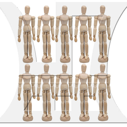 BQLZR  5.5" Posable Wooden Mannequin Figure Human Model for Drawing w/ Base