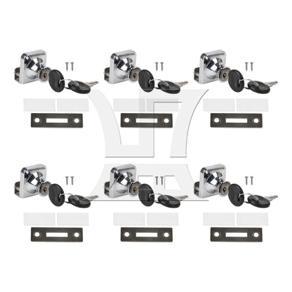 BQLZR Display Cabinet Door Lock 1.38x1.18inch Silver Stainless Steel w/ 4Pcs Key